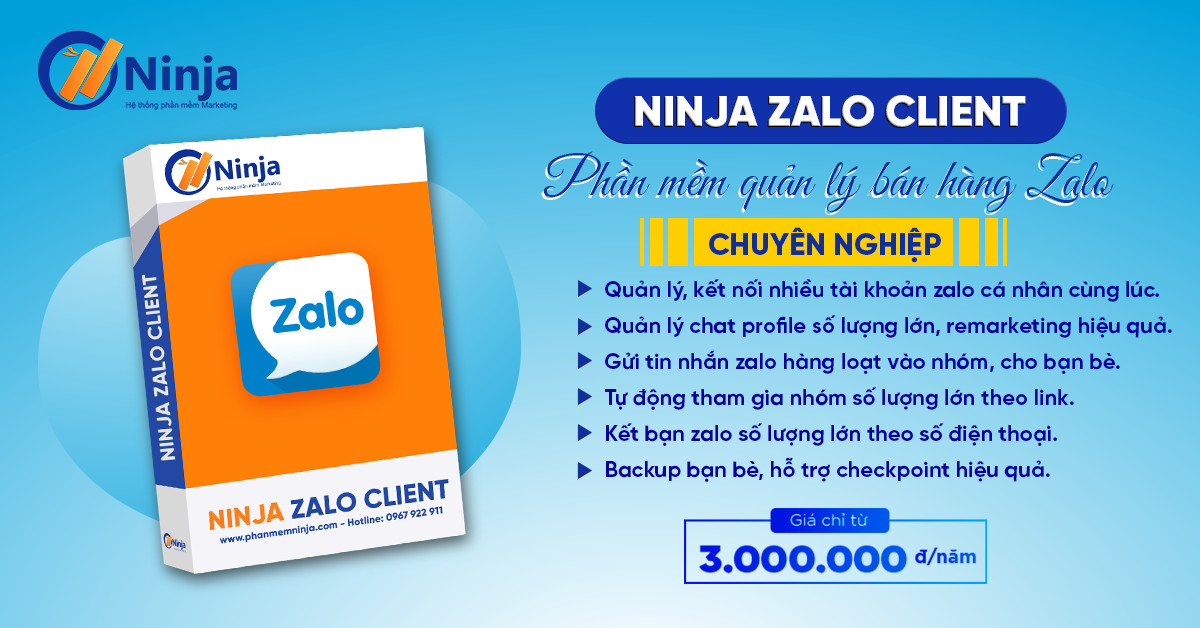 Phần mềm Marketing trên Zalo – Ninja Zalo Client