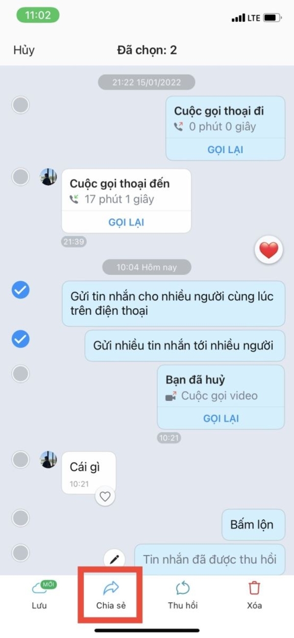 Tích chọn tin nhắn